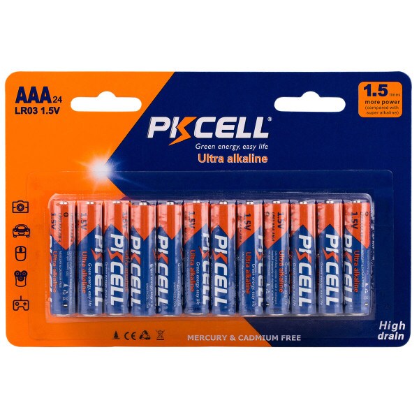 Main product image for PKCELL 24-Pack AAA Ultra Alkaline Battery 142-228